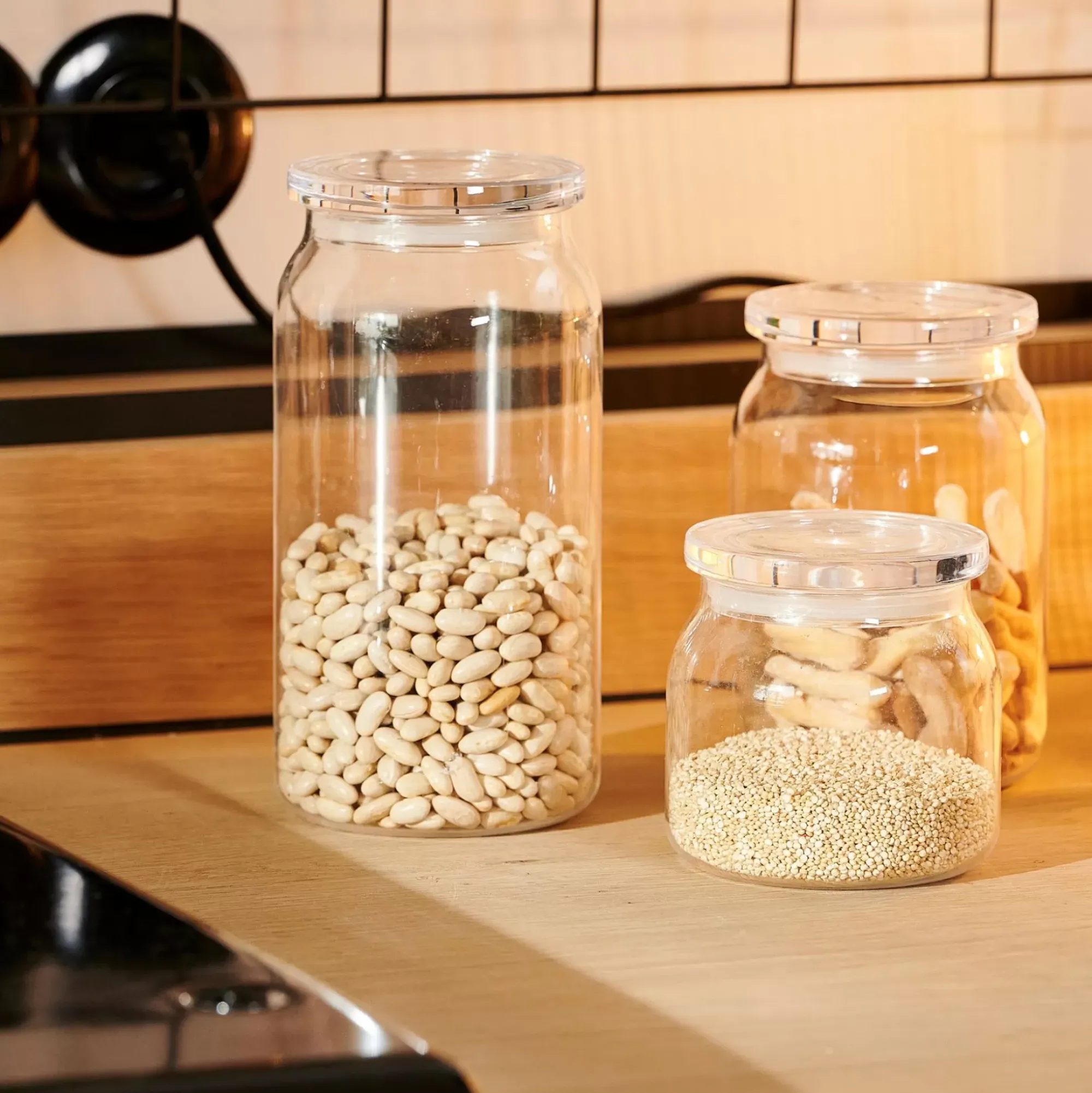 CASA Crystal Tarro De Cocina Con Tapa Transparente Best