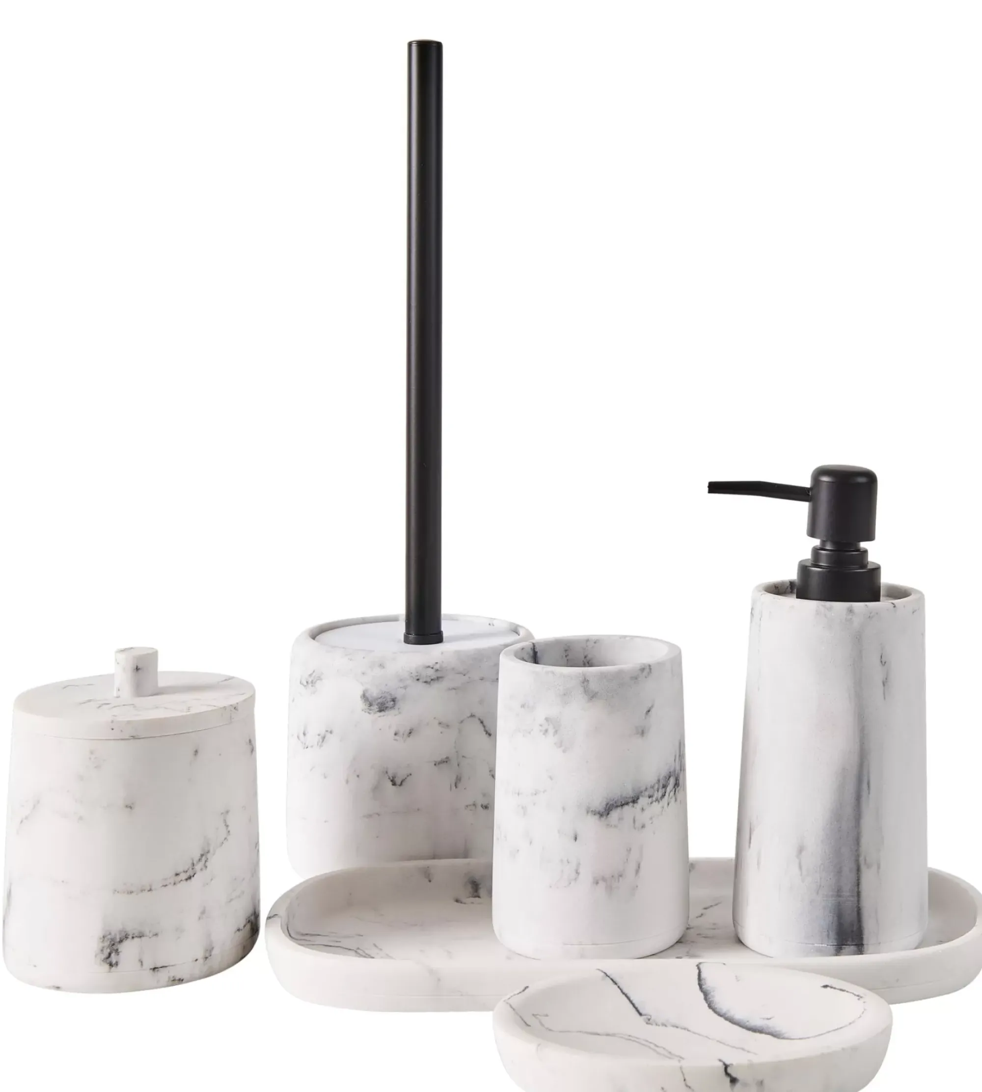 CASA Luna Soporte De Algodones Con Tapa Aspecto De Marmol New