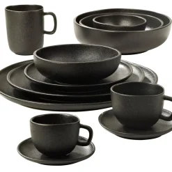 CASA Magma Taza Y Plato Negro New