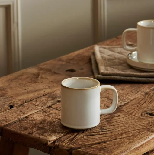 CASA Mineral Marble Taza Con Asa Blanco New