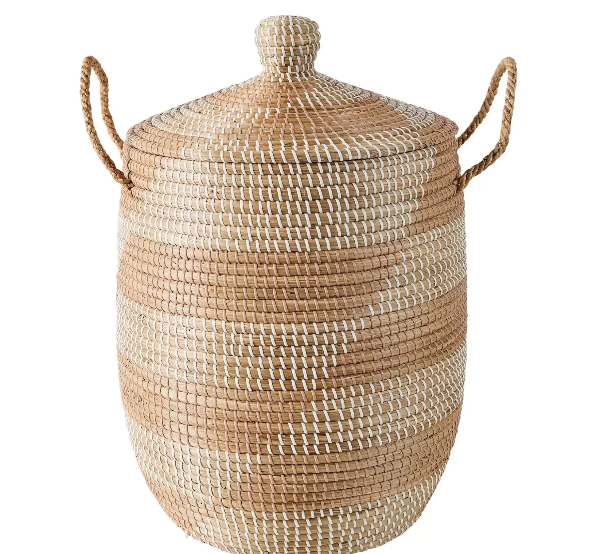 CASA Yasmine Cesta De Lujo Con Tapa Blanco, Natural Store